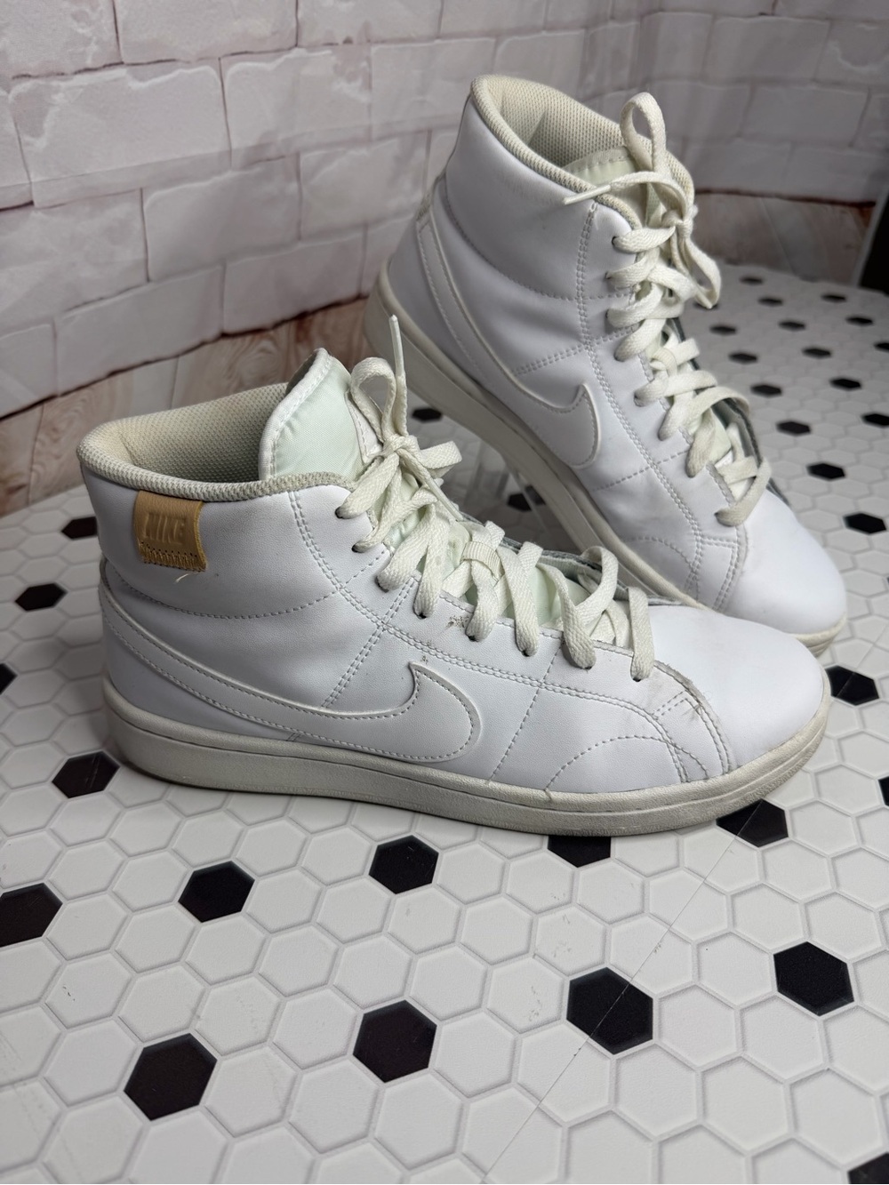 Nike Court Royale Mid White Leather Sneakers | Women’s Size 11 | Minimalist - Picture 3 of 6